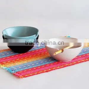 Stoneware Japanese Style Bowl in Handpainted Design or Decal Printing With Chopsticks Holder thumbnail-1