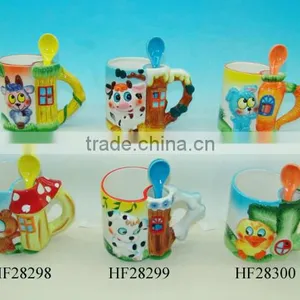 Ceramic Novelty Mug, Cow Shape Cartoon Mug,flower Cup,advertising Mug thumbnail-1