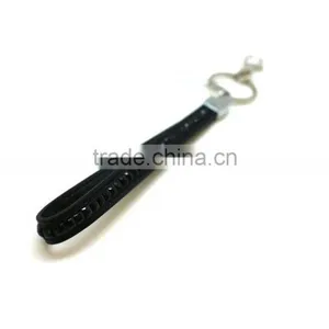 Black Promotion Gift PU Leather Key Chain With Crystal Gem, Swivel Snap Hooks, Key Ring Accembly, Acrylic Gem Key Chain thumbnail-2