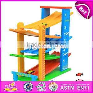 2017 New Design 5 Levels Children Funny Wooden Race Car Track Toy W04E050 thumbnail-2