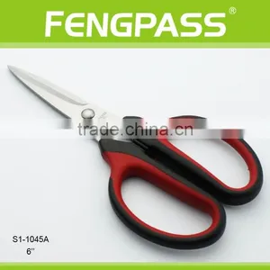 S1-1045A 6" 2Cr13 Stainless Steel Blade With PP+TPR Plastic Handle Plastic Scissor thumbnail-1