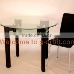 Metal Leg Glass Table Modern Dining Room Set thumbnail-1