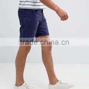 High Quality Cheapest New Design Custom Zip Fly Turn-up Hem 98% Cotton 2% Elastane Stretch Denim Men's Navy Casual Summer Shorts thumbnail-2