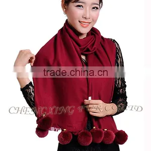 CX-B-P-42A Fur Decora Fashion Women Shawl Pashmina Scarves thumbnail-6