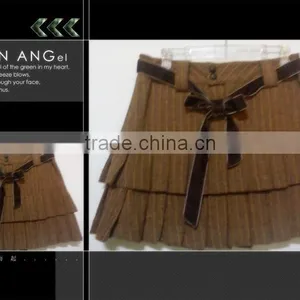 Wool Pleated Skirt With Bow thumbnail-1