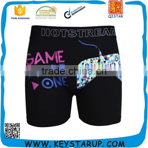 Plastisol Printed Sexy Men Spandex Cotton Unerwear Boxer thumbnail-1