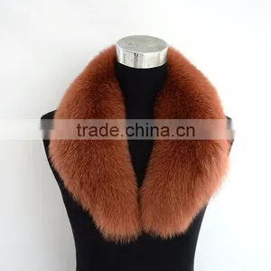 Myfur Women Cotton Padded Coat Dyed Blue Fox Fur Collar in Grey Color thumbnail-3