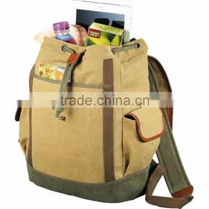 Cutter & Buck Legacy Cotton Backpack - Made From Genuine Saddle Leather, Cotton Canvas and Comes With Your Logo. thumbnail-6