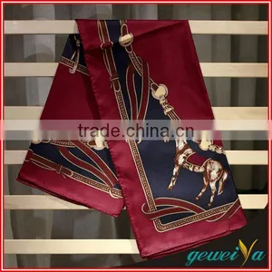 High Quality Horse Printing Silk Square Scarf thumbnail-1