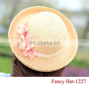 Custom Beautiful Raffia Crochet Straw Hat Wholesale thumbnail-1