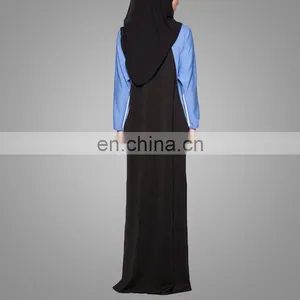 Cheap Price Malaysia Abaya Contrast Muslim Chiffon Women Kaftan 2017 thumbnail-3