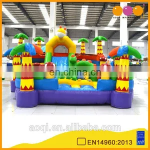 AOQI Cartoon Theme Design Giraffe Fun City Mini Inflatable Combo With Slide Kids Inflatable Toy Inflatable Fun City for Sale thumbnail-1