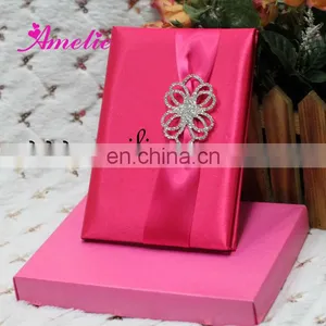 A730 Hot Sale Different Color Ribbon Customize Luxurious Wedding Invitation Card thumbnail-1