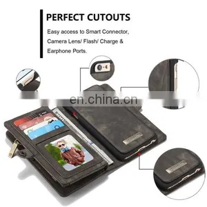 Wholesale Brand New Multi Slots Leather Cover Case for IPhone 6 & 6s With Zipper,Magnetic Clasp thumbnail-3