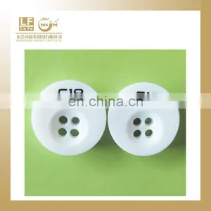 4 Hole Rubber Button in White Color thumbnail-1