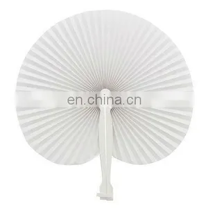 Custom Blank White Wrinkled Handheld Plastic Folding Fan thumbnail-1