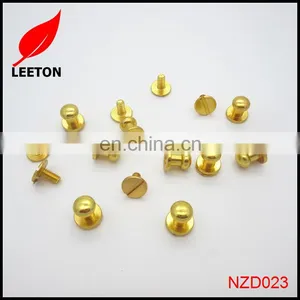 Factory Supply Gold Brass Screw Button Studs for Leather thumbnail-1