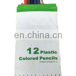 2016 Hot Sale Super Quality 7" Hexagonal Plastic Colored Pencils 12pcs Set thumbnail-2