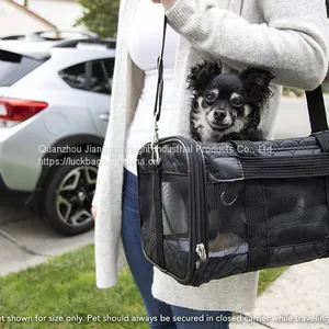 Oxford Fabric Mesh Breathable Airline Approved Small Animal Cages Transport Bag Dog Cats Travel Handbag Pet Carriers thumbnail-3