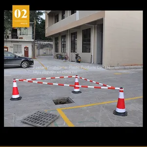 ZGYZJM High Quality PVC Traffic Safety Supplies Red and White With Reflective Film Retractable Cone Bar thumbnail-5