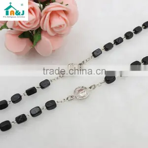 Rosary Wood Prayer Beads Rosary - CATHOLIC Rosary Crucifix Necklace thumbnail-5