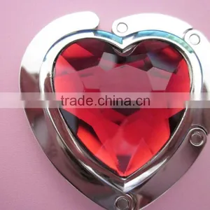 Crystal Heart of Ocean Heart Shape Folded Metal Table Top Bag Hanger thumbnail-1