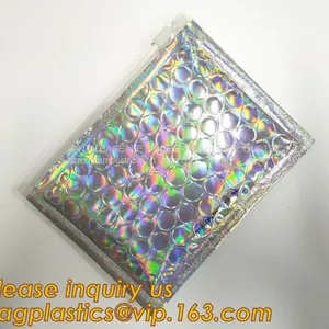Bubble Bags Zip Padded Pouch For Beauty Skin Care Slider Zipper Lock Bag Colored Customized PVC Slider Zipper Bubble Bag thumbnail-4