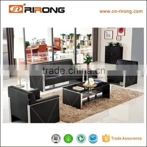 Livingroom Cheap and Nice Design Stainless Steel Tea Table With Black Glass thumbnail-5
