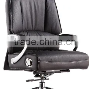 Black Reclining Swivel Leather Office Chair thumbnail-1