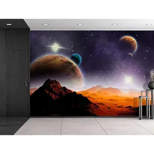Custom Waterproof 3D Photo Wallpaper Earth Mars Vast Galaxy Wall Painting Living Room Sofa TV Background Murals Dropshipping thumbnail-1