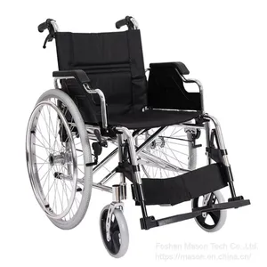 Double Brake Manual Folding Wheelchair, Medical Adult Wheelchairs Foldable for Elderly thumbnail-1