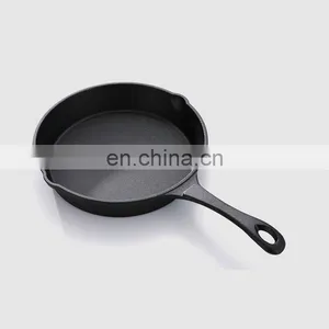 Enamel Cast Iron Pan Steak Fryer Household Non-stick Old Iron Pan 26cm Uncoated 3 Set Frying Pan thumbnail-1