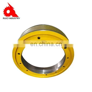 Vermicular Graphite Iron Castings Parts Elevator Parts Iron Pulley Wheel for Building thumbnail-1