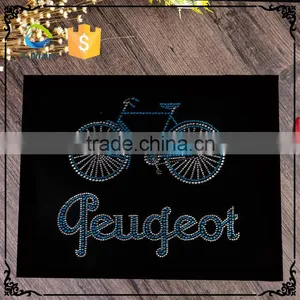 Blue and White Transfer Rhinestone Bicycle Patterns Hot Fix Rhinestone Transfer thumbnail-2