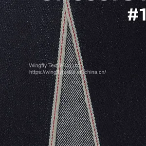 14.2oz 100% Cotton Black Selvedge Denim Fabric Japanese for Men Jeans W287521 thumbnail-1
