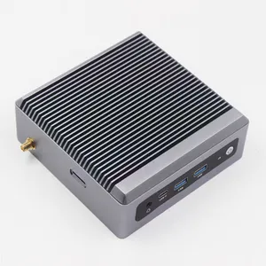 Fanless Compact Mini PC Alder Lake N100 Quad Core 3.4GHz 2*HDMI Dual LAN Rugged Computer for Industrial Control/Home Entertainment thumbnail-2