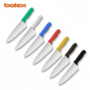 Cook Knife China Sharpening Grinding Services Omcan PROFESSIONAL CATER CHEFS COMMERCIAL KITCHEN HOSPITALITY KNIVES SUPPLY COLOUR CODED HANDLE Hollow Grind Flutes Edge thumbnail-1