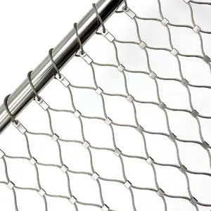 SS 304 316 316L Stainless Steel Rope Mesh Netting Stainless Wire Rope Network Animal Enclosures Zoo Architecture thumbnail-6