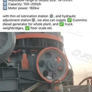 200TPH Granite Stone Crushing Plant in Ghana, With Jaw Crusher and Cone Crusher With Diesel Generator for Road Civil Project thumbnail-1