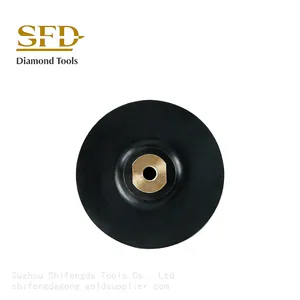 Flexible Rubber Velcro Backer Pad With Brass M14 Thread for Diamond Polishing Pads thumbnail-1