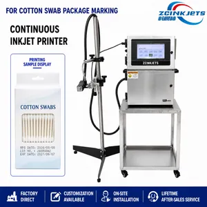 CIJ Coding Machine for Cotton Bud Packaging Date Code Batch Number Lot Number High Speed Printing thumbnail-1