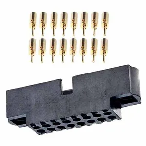 M80-5711205 6+6 Pos. Male Plug DIL Straight 24-28 AWG Cable Connector Kit, no Jackscrews, Gold thumbnail-2