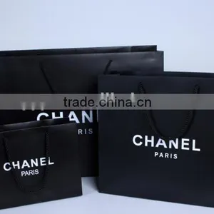 Products New Logo Decoration Elegant Black Handle Paper Bag for Luxury Shop Promotion thumbnail-4