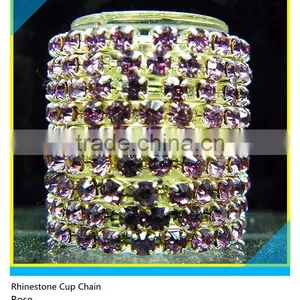 Sew on Crystal Cup Chain Sapphire Pointback Rhinestone Chain Roll 10 Yards thumbnail-2