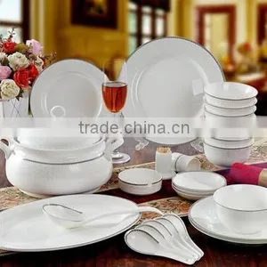 56 Pcs Portuguese Grace Design Ceramic Dinnerware Set thumbnail-1