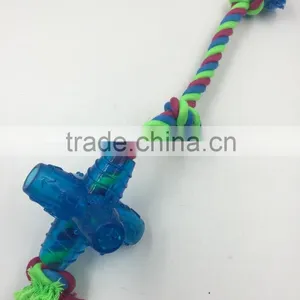 Cross Shaped Rope Dog Toy ,Pet Product Cotton Rope Rubber Toy for Dog thumbnail-2