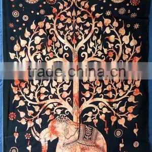 Small Size Multicolored Tapestry Wall Hanging Throw Wholesale Indian Bedsheet thumbnail-3