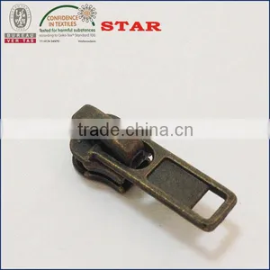 No.3 Metal Zipper Puller DA Slider Antique Brass Color thumbnail-1