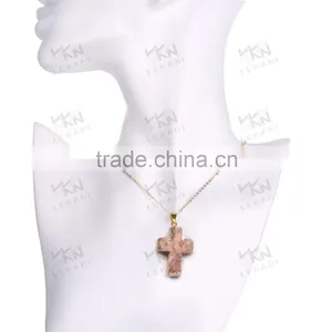 New Fashion Bead Cross Key Pendant Necklaces thumbnail-6