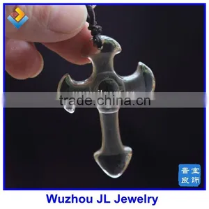 New Product Faceted Natural Clear Crystal Gemstone Cross Pendants thumbnail-1
